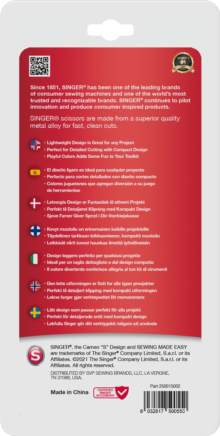 Ompelusakset 4" / 10,2cm vihreä pilkullinen Singer - Image 2